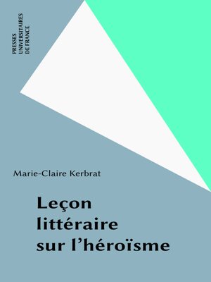 cover image of Leçon littéraire sur l'héroïsme